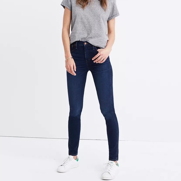Madewell Denim - Madewell 10" High-Rise Skinny Dark Wash Jeans 25